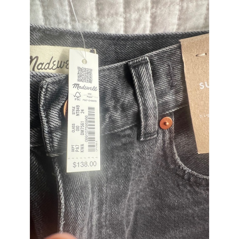 Madwell Superwide-Leg Jeans High Waist Lunar Wash Black NT849 W24 - Picture 3 of 9